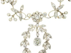 Edwardian Platinum & Diamond Festoon Necklace -Antique Jewellery Company DSC06835
