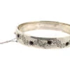 Engraved Silver 1950s Bangle Set With Garnets -Antique Jewellery Company DSC06843