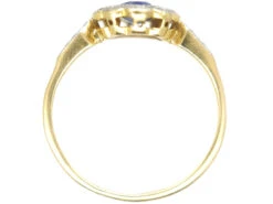 Edwardian Sapphire & Diamond Cluster Ring With Diamond Set Shoulders -Antique Jewellery Company DSC06858