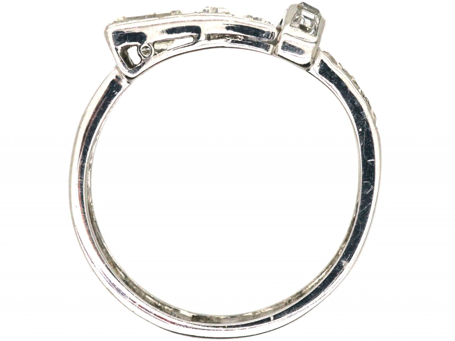 Art Deco Platinum & Diamond Buckle Ring 5 Art Deco Platinum & Diamond Buckle Ring - Image 3