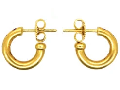 18ct Gold & Ruby Hoop Earrings 11 18ct Gold & Ruby Hoop Earrings -Antique Jewellery Company DSC06886 1