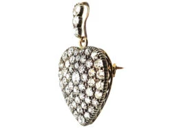 Edwardian Gold & Silver Heart Shaped Pendant Set With Diamonds -Antique Jewellery Company DSC06899 copy