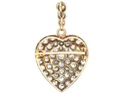 Edwardian Gold & Silver Heart Shaped Pendant Set With Diamonds -Antique Jewellery Company DSC06912 copy scaled 1
