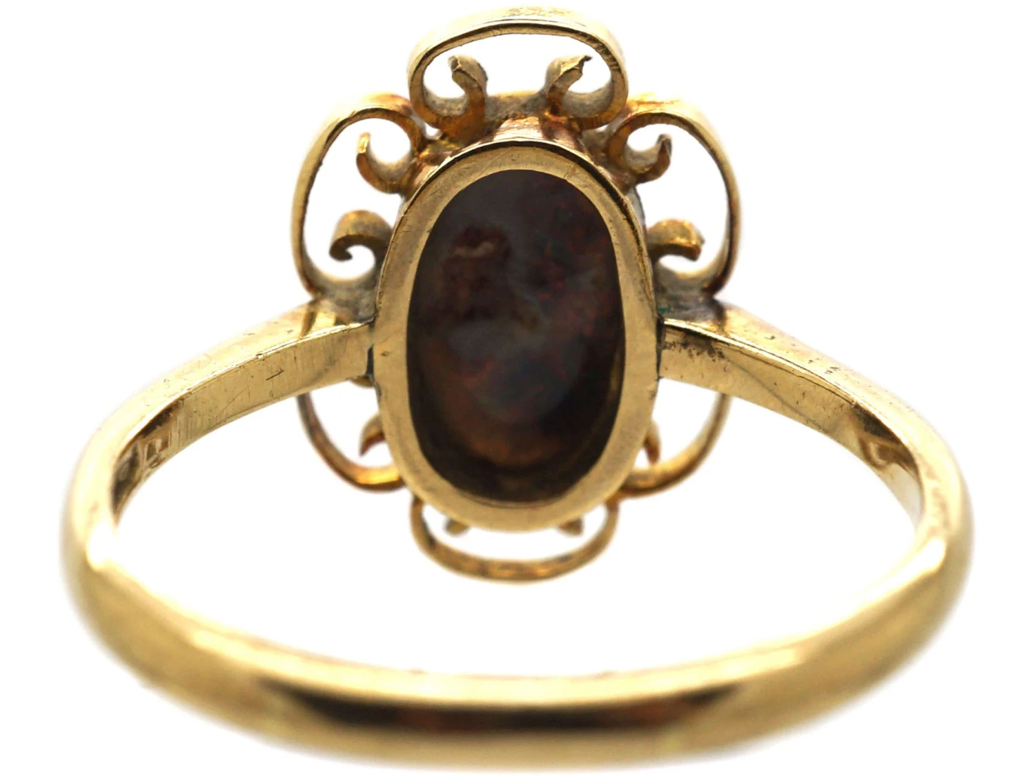 Arts & Crafts 9ct Gold & Black Opal Ring 6 Arts & Crafts 9ct Gold & Black Opal Ring - Image 4
