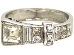 Art Deco Platinum & Diamond Buckle Ring 13 Art Deco Platinum & Diamond Buckle Ring -Antique Jewellery Company DSC06938 scaled 1
