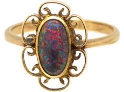 Arts & Crafts 9ct Gold & Black Opal Ring 13 Arts & Crafts 9ct Gold & Black Opal Ring -Antique Jewellery Company DSC06941 scaled 1