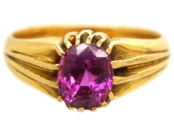 Victorian 18ct Gold & Pink Sapphire Ring 12 Victorian 18ct Gold & Pink Sapphire Ring -Antique Jewellery Company DSC06946