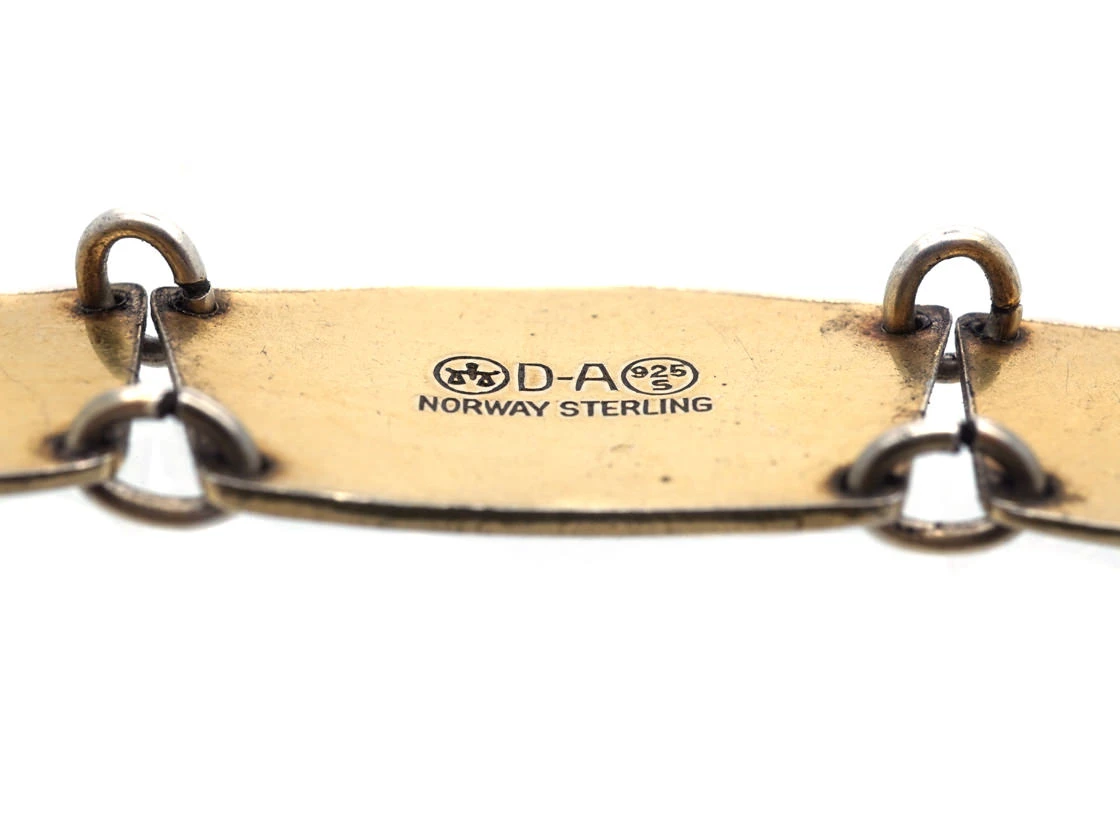 David Andersen Silver & Blue Enamel Necklace 6 David Andersen Silver & Blue Enamel Necklace - Image 4