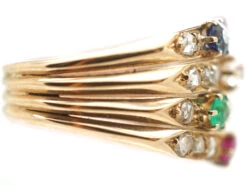 14ct Gold Harem Ring Set With Rubies, Sapphires, Emeralds & Diamonds -Antique Jewellery Company DSC06989