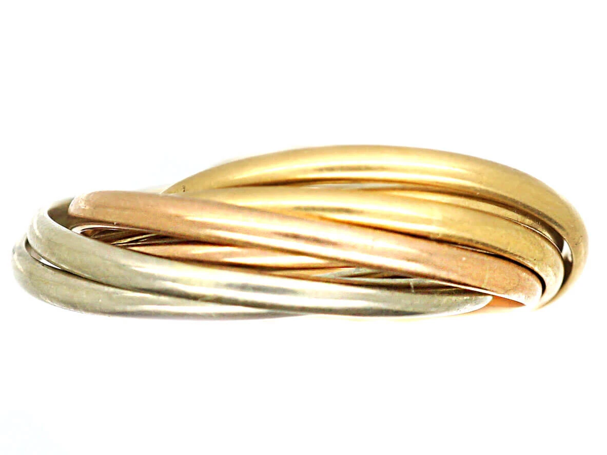 Cartier Trinity 7 Series Mixed Gold Wedding Ring 3 Cartier Trinity 7 Series Mixed Gold Wedding Ring