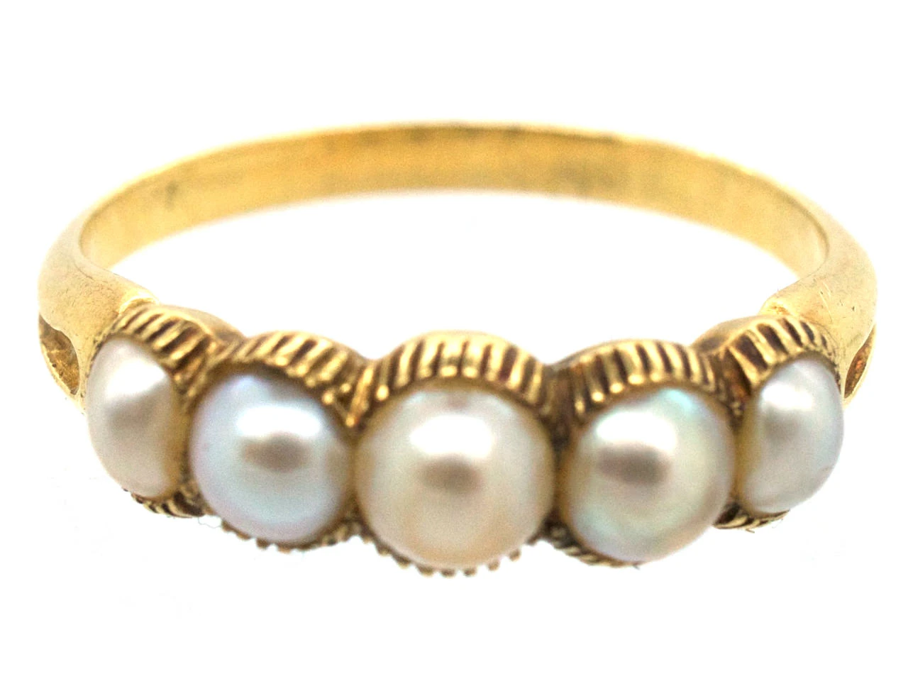 Regency 18ct Gold & Natural Split Pearl Ring 4 Regency 18ct Gold & Natural Split Pearl Ring - Image 2