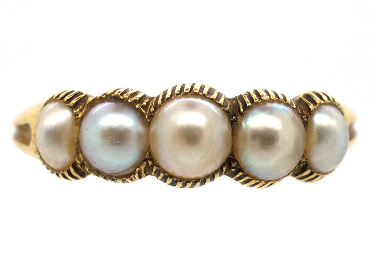 Regency 18ct Gold & Natural Split Pearl Ring 3 Regency 18ct Gold & Natural Split Pearl Ring