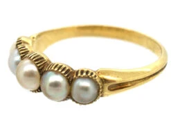 Regency 18ct Gold & Natural Split Pearl Ring 13 Regency 18ct Gold & Natural Split Pearl Ring -Antique Jewellery Company DSC07008