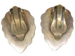 Silver & Blue Enamel Clip On Earrings -Antique Jewellery Company DSC07024 1