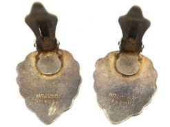 Silver & Blue Enamel Clip On Earrings -Antique Jewellery Company DSC07026 2