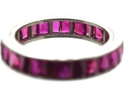 Art Deco Platinum & French Cut Ruby Eternity Ring -Antique Jewellery Company DSC07040