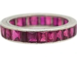 Art Deco Platinum & French Cut Ruby Eternity Ring -Antique Jewellery Company DSC07049