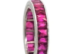 Art Deco Platinum & French Cut Ruby Eternity Ring -Antique Jewellery Company DSC07062