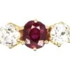 Early 20th Century 18ct Gold, Ruby & Diamond Three Stone Ring 2 Early 20th Century 18ct Gold, Ruby & Diamond Three Stone Ring -Antique Jewellery Company DSC07078
