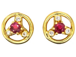18ct Gold Multi Gem Interchangeable Earrings -Antique Jewellery Company DSC07096 copy