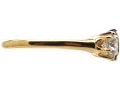 Early 20th Century 18ct Gold, Ruby & Diamond Three Stone Ring -Antique Jewellery Company DSC07098