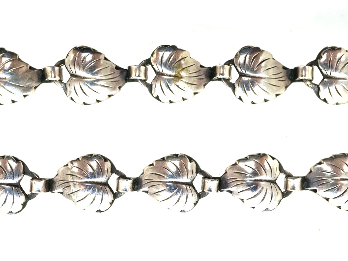 Silver Leaf Necklace By Herman Siersbol 4 Silver Leaf Necklace By Herman Siersbol - Image 2