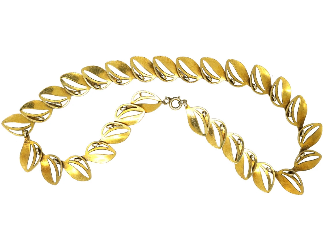 Silver & White Enamel Necklace By Albert Scharning 6 Silver & White Enamel Necklace By Albert Scharning - Image 4