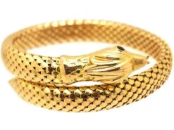 18ct Gold Snake Bangle With Garnet Eyes 11 18ct Gold Snake Bangle With Garnet Eyes -Antique Jewellery Company DSC07163 scaled 1