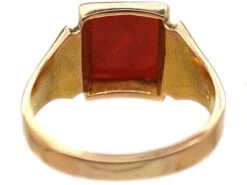 Art Deco 15ct Gold & Carnelian Signet Ring With Intaglio Of A Lion With Sword & Scales 13 Art Deco 15ct Gold & Carnelian Signet Ring With Intaglio Of A Lion With Sword & Scales -Antique Jewellery Company DSC07173