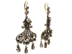Large Triple Drop Diamond Earrings 8 Large Triple Drop Diamond Earrings -Antique Jewellery Company DSC07211