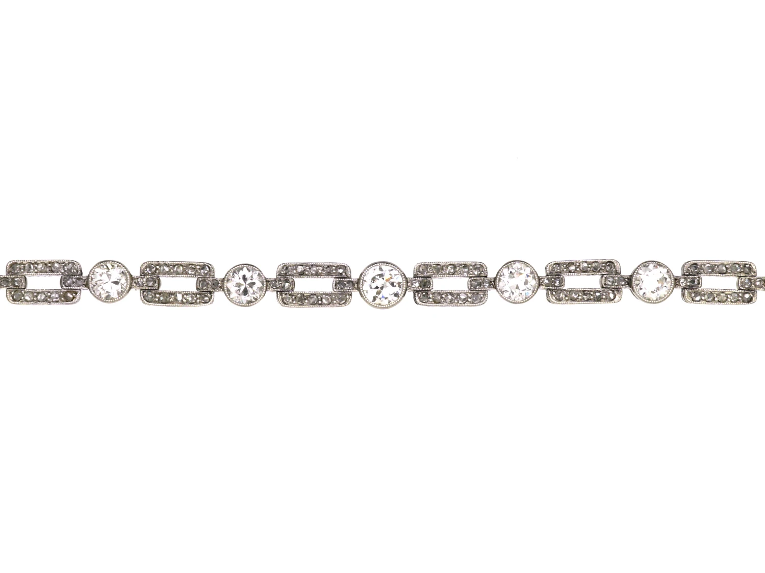 Early 20th Century Platinum & Diamond Bracelet 3 Early 20th Century Platinum & Diamond Bracelet