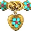 Regency 15ct Gold Knot & Heart Ring Set With Rubies & Turquoise -Antique Jewellery Company DSC07231 scaled 1