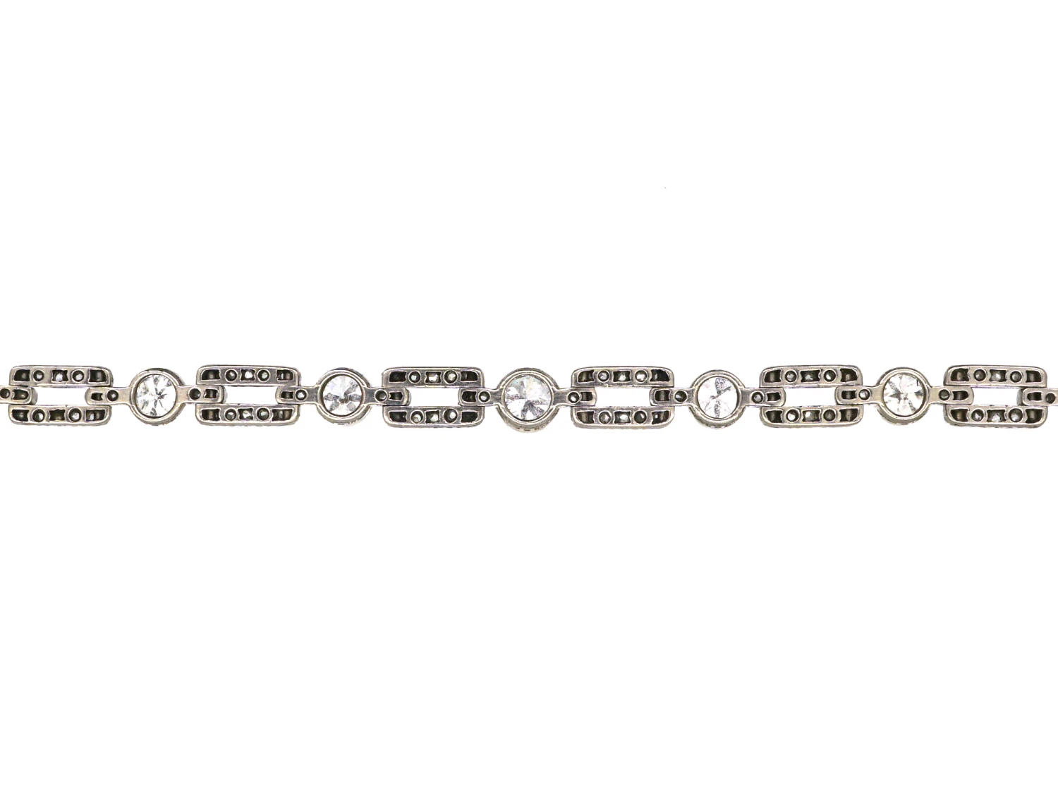 Early 20th Century Platinum & Diamond Bracelet 5 Early 20th Century Platinum & Diamond Bracelet - Image 3