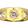 Victorian 18ct Gold Three Stone Old Mine Cut Diamond Gypsy Ring -Antique Jewellery Company DSC07238