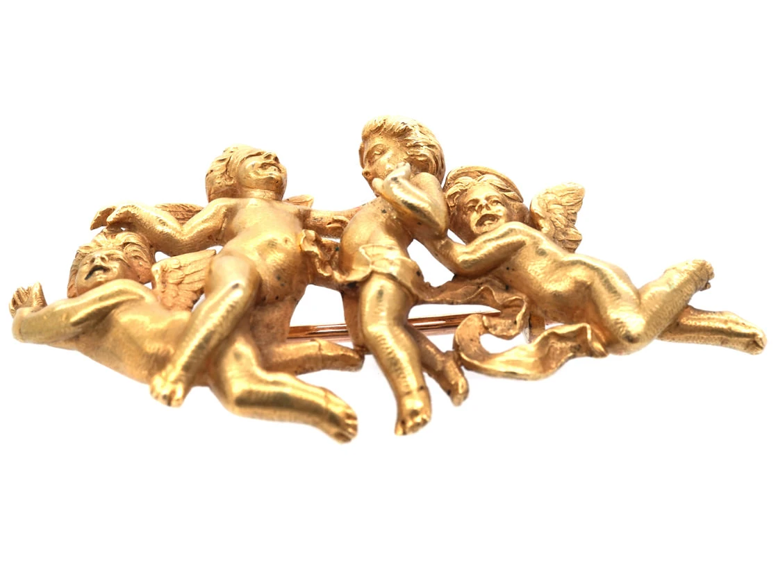 Victorian 18ct Gold Love Is Blind Brooch 4 Victorian 18ct Gold Love Is Blind Brooch - Image 2