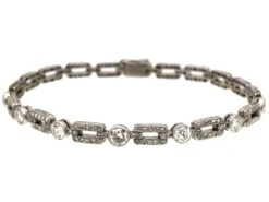 Early 20th Century Platinum & Diamond Bracelet 6 Early 20th Century Platinum & Diamond Bracelet -Antique Jewellery Company DSC07249 scaled 1