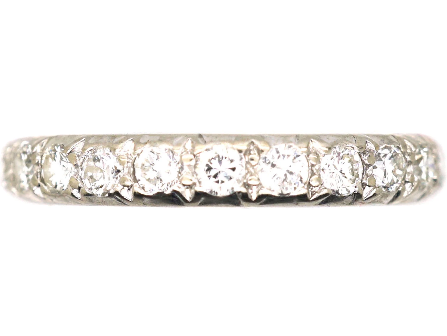 Early 20th Century Diamond Eternity Ring With Curved Edges 3 Early 20th Century Diamond Eternity Ring With Curved Edges