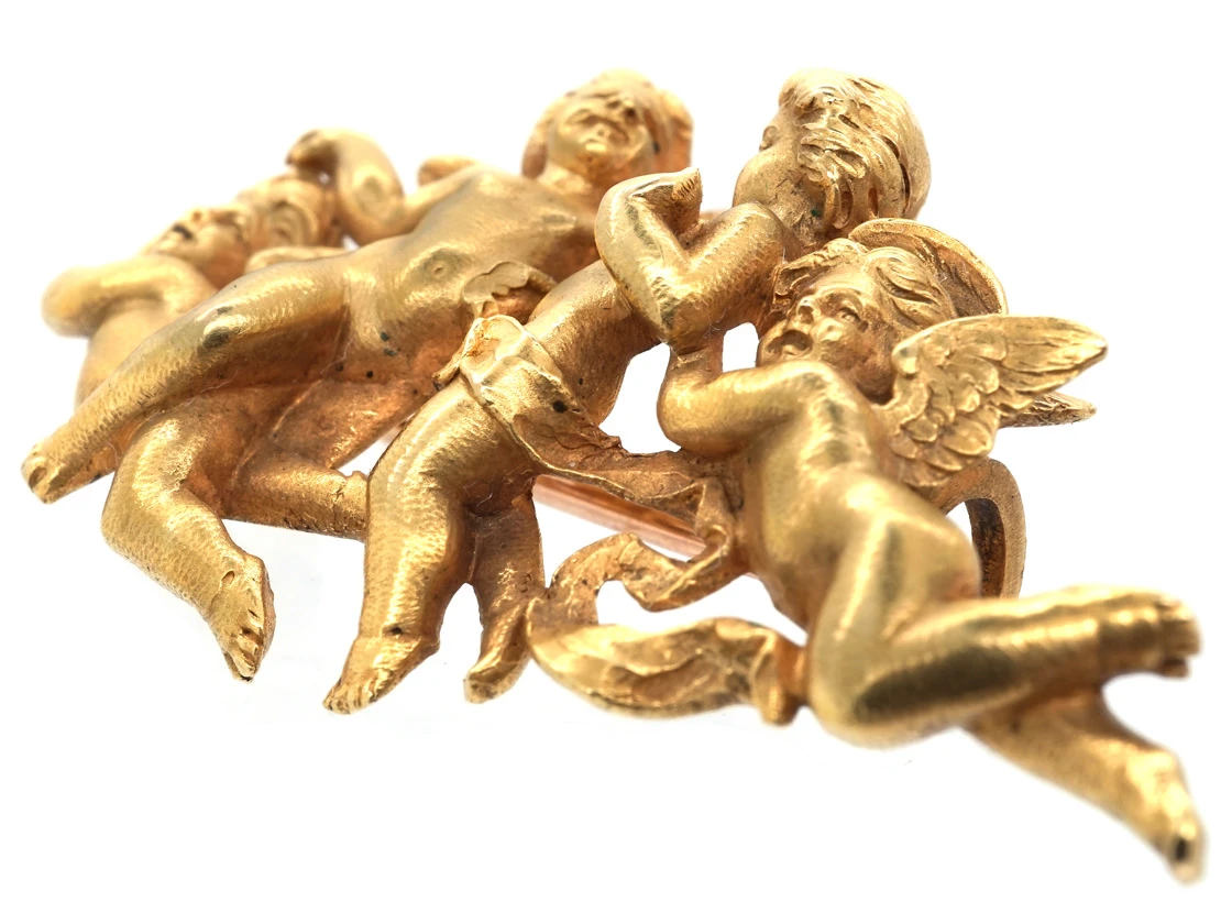 Victorian 18ct Gold Love Is Blind Brooch 6 Victorian 18ct Gold Love Is Blind Brooch - Image 4