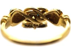 Regency 15ct Gold Knot & Heart Ring Set With Rubies & Turquoise 11 Regency 15ct Gold Knot & Heart Ring Set With Rubies & Turquoise -Antique Jewellery Company DSC07255 scaled 1