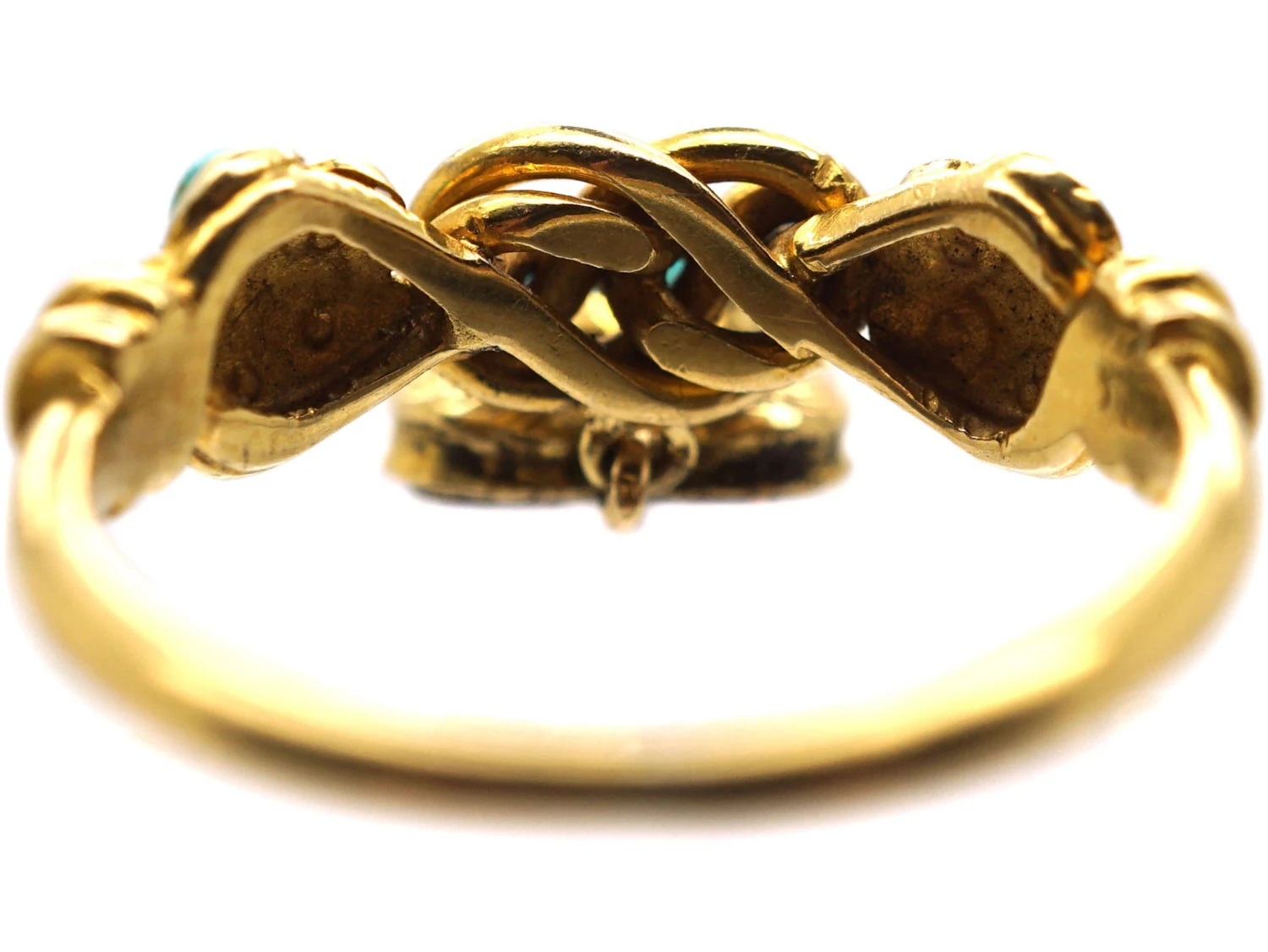 Regency 15ct Gold Knot & Heart Ring Set With Rubies & Turquoise 6 Regency 15ct Gold Knot & Heart Ring Set With Rubies & Turquoise - Image 4