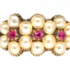 15ct Gold Georgian Ruby & Pearl Triple Cluster Ring -Antique Jewellery Company DSC07267