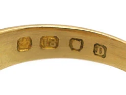 Victorian 18ct Gold Three Stone Old Mine Cut Diamond Gypsy Ring 13 Victorian 18ct Gold Three Stone Old Mine Cut Diamond Gypsy Ring -Antique Jewellery Company DSC07275