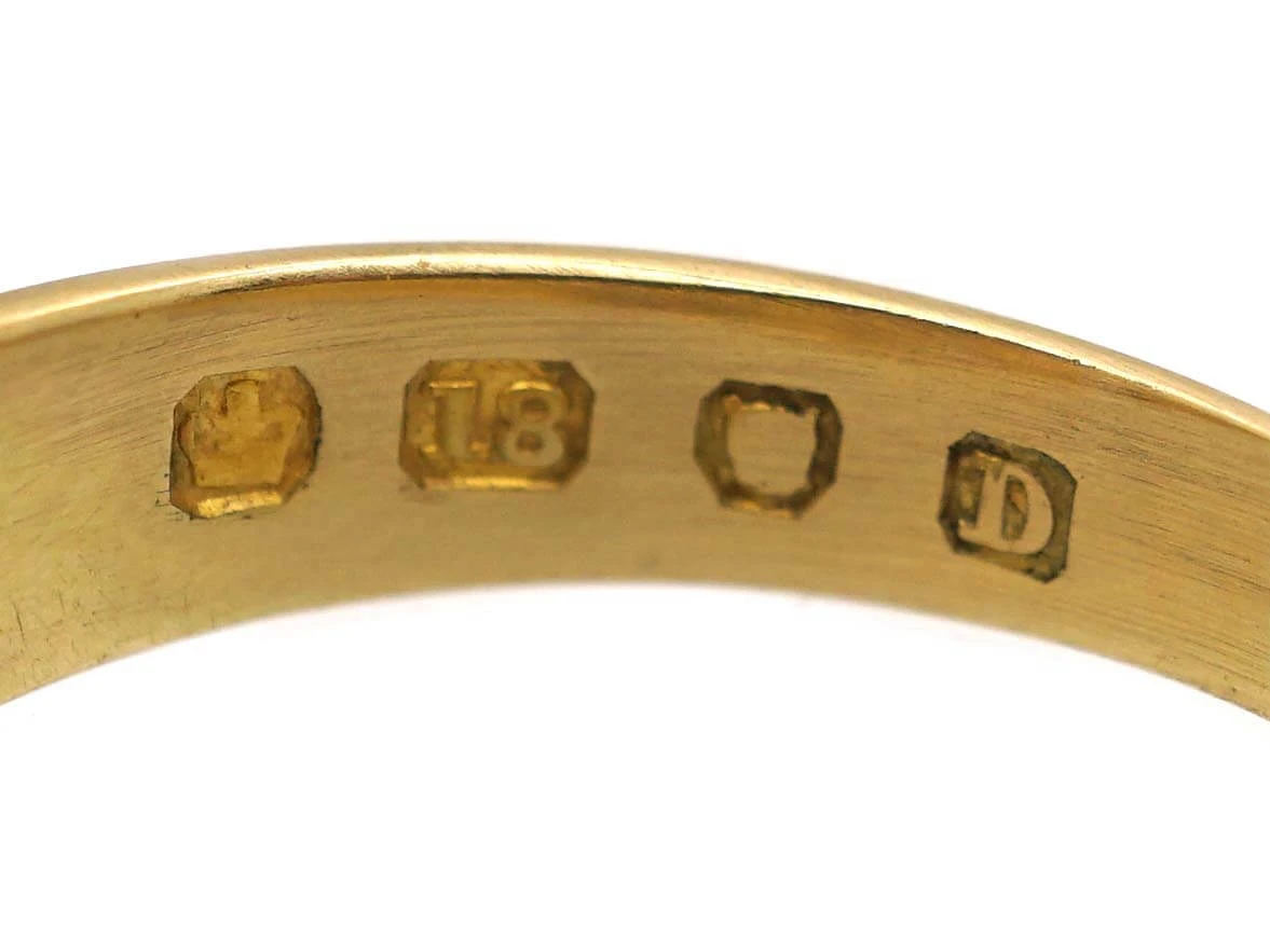 Victorian 18ct Gold Three Stone Old Mine Cut Diamond Gypsy Ring 7 Victorian 18ct Gold Three Stone Old Mine Cut Diamond Gypsy Ring - Image 5