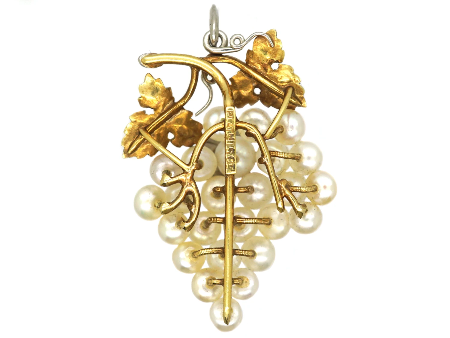 Edwardian 15ct Gold & Platinum Grapes Pendant 4 Edwardian 15ct Gold & Platinum Grapes Pendant - Image 2