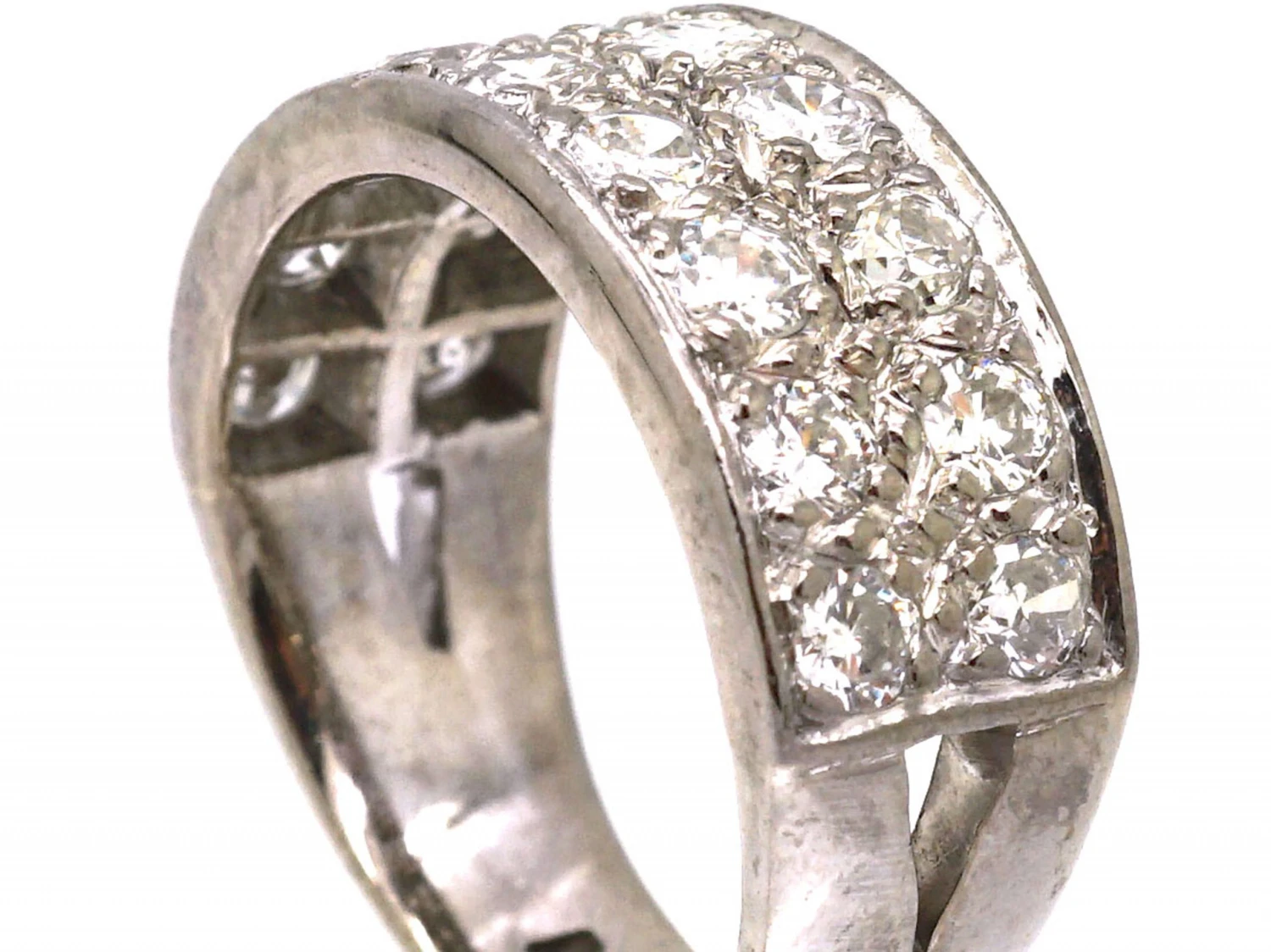 18ct White Gold Ring By Charles Green & Sons Set With Diamonds 4 18ct White Gold Ring By Charles Green & Sons Set With Diamonds - Image 2