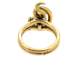 Victorian 18ct Gold Coiled Enamel Snake & Natural Pearl Ring 11 Victorian 18ct Gold Coiled Enamel Snake & Natural Pearl Ring -Antique Jewellery Company DSC07301