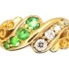 Edwardian 18ct Gold Crossover Ring Set With Green Garnets & Diamonds 1 Edwardian 18ct Gold Crossover Ring Set With Green Garnets & Diamonds -Antique Jewellery Company DSC07315 scaled 1