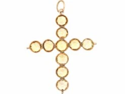 Georgian Gold Cross Set With Topaz -Antique Jewellery Company DSC07335 1 scaled 1