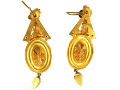 Victorian 15ct Gold & Almandine Garnet Drop Earrings -Antique Jewellery Company DSC07337