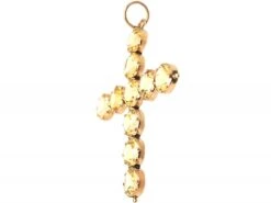 Georgian Gold Cross Set With Topaz -Antique Jewellery Company DSC07340 1 scaled 1
